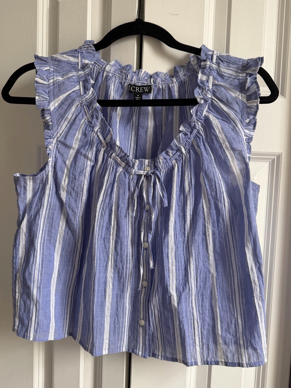 JCrew Ruffle Print Button Up Top - Picture 2 of 5
